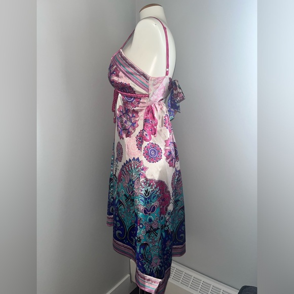 Guess Stretch Printed Pink & Purple Spring Summer Dress - Picture 4 of 8